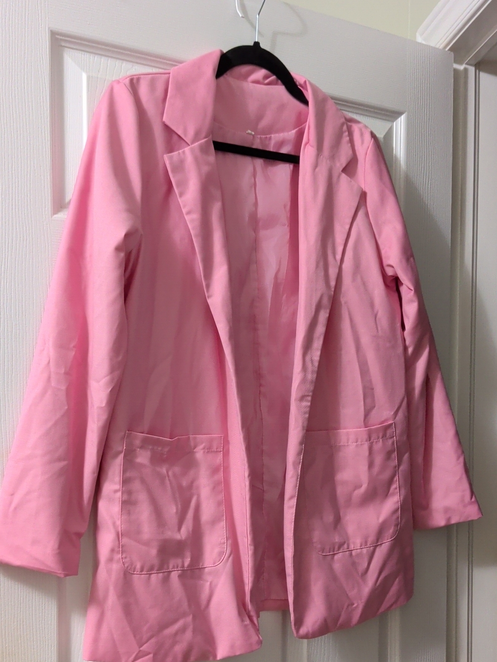 Pink Women's Open Front Blazer Jacket